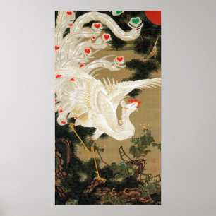 25. 老松白鳳図, 若冲 Pine-tree & Phoenix, Jakuchu Poster