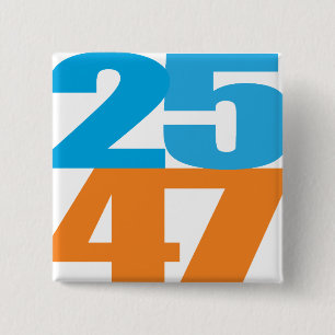 25 47 Blue/Orange 15 Cm Square Badge