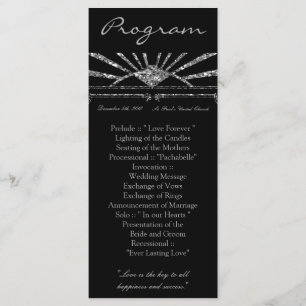 25 4x9 Wedding Program Art Deco Roaring 20s Gatsby