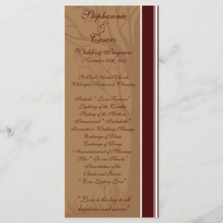 25 4x9 Wedding Program Autumn Tree