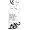 25 4x9 Wedding Program Black White Floral Filigree