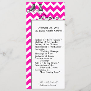 25 4x9 Wedding Program Chevron Stripe Zig Zag Prin