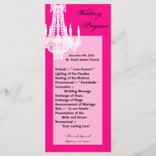 25 4x9 Wedding Program Crystal Chandelier Glitz