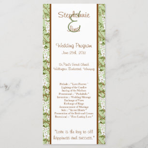 25 4x9 Wedding Program Dogwood Flowers