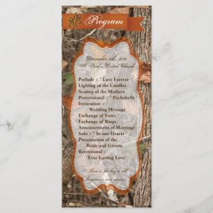 25 4x9 Wedding Program Hunting Couple Deer Doe Buc