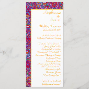 25 4x9 Wedding Program Purple Palace India