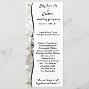 25 4x9 Wedding Program Silver Christmas Blur