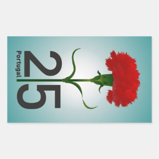 25 April, the Carnation Revolution, Portugal Rectangular Sticker