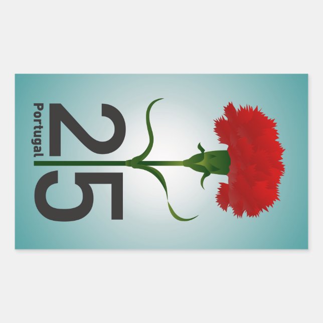 25 April, the Carnation Revolution, Portugal Rectangular Sticker (Front)