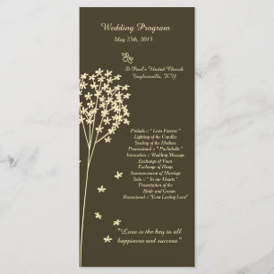 25 Brown Elegant Tree Wedding Programs
