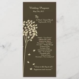 25 Brown Elegant Tree Wedding Programs