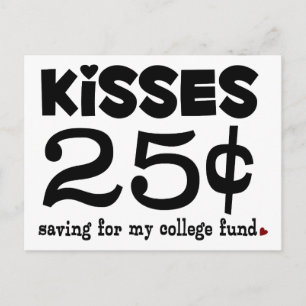 25 Cents Kisses Postcard