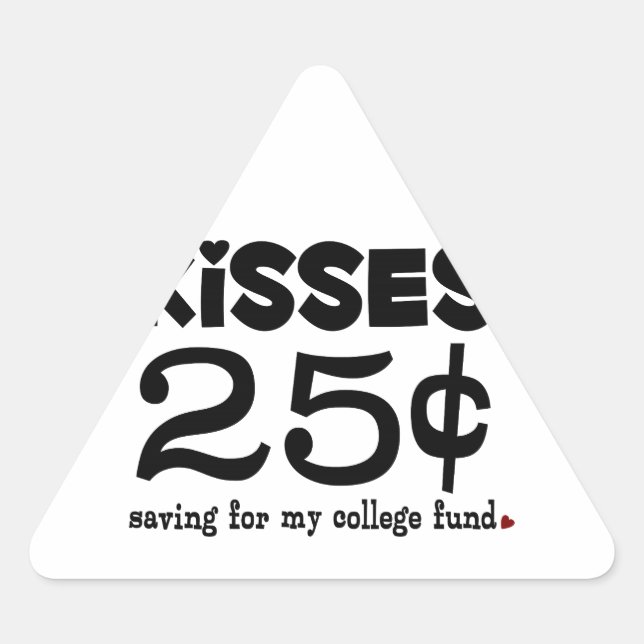 25 Cents Kisses Triangle Sticker (Front)