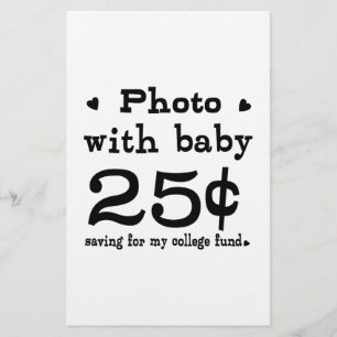 25 Cents Photo With Baby Stationery
