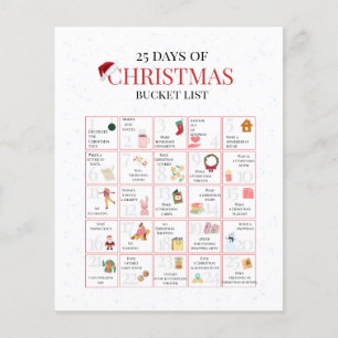 25 Days of Christmas Bucket List Art Flyer