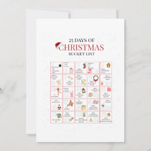 25 Days of Christmas Bucket List Art Holiday Card