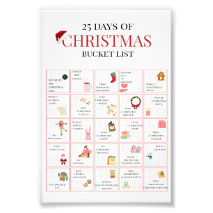 25 Days of Christmas Bucket List Art Photo Print