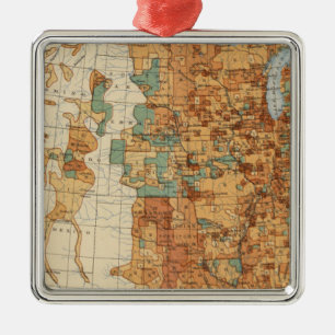 25 Density of increase of population, US, 18901900 Metal Tree Decoration