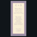 25 Elegant Purple Wedding Programs<br><div class="desc">This 4x9 Sized Wedding Program Card is perfect for any couple to give out at the entrance of their ceremony to let their guests know what songs will be played and the order of ceremony events. These do come with standard white envelopes but you can just discard these or you...</div>