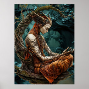 *~* 25 FD3 MEDITATING    Guardian  Earth Keeper  Poster