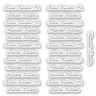 25 Guest Names Elegant English P Calligraphy
