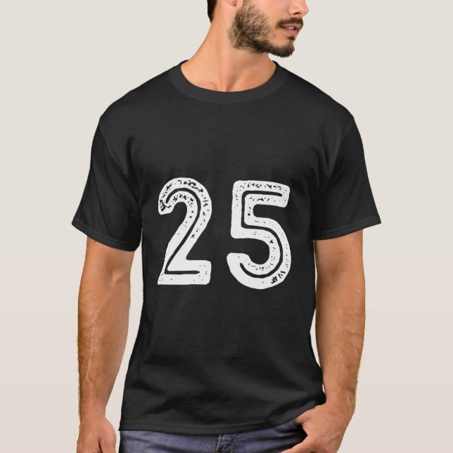 25 Happy B-Day Py Distress Font T-Shirt (Front)