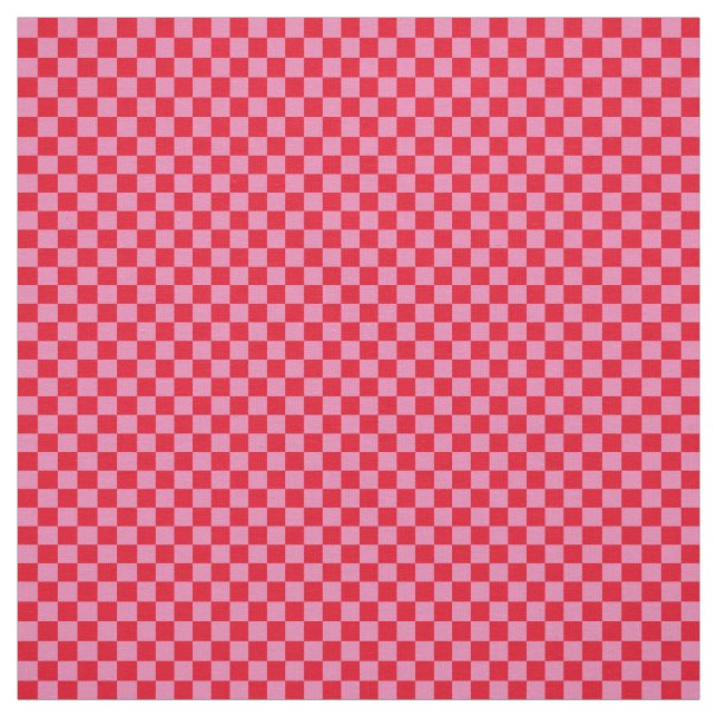 .25 Inch Checks Pink and Red Chequerboard Fabric (Swatch)