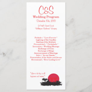 25 Japanese Rising Sun Wedding Programs
