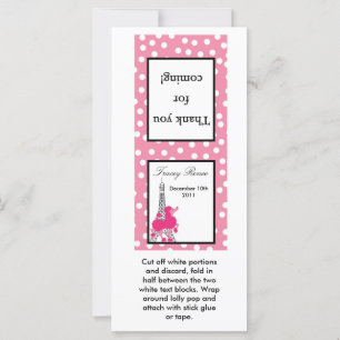 25 Lollipop Topper Pink Poodle in Paris Eiffel