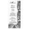 25 Menu Cards Black White Damask Lace Print Patter