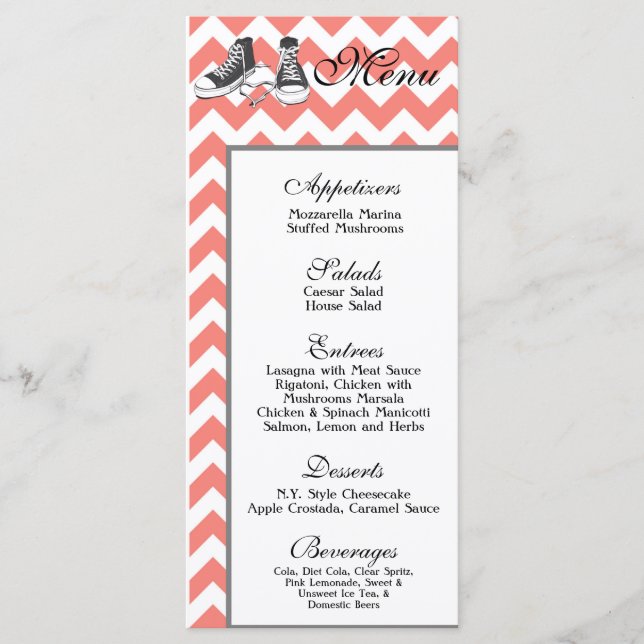 25 Menu Cards Chevron Stripe Zig Zag Print Fabric (Front)