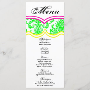 25 Menu Cards Damask Lace Print Pattern Fabric