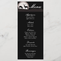 25 Menu Cards Hunters Moon Deer Buck Doe