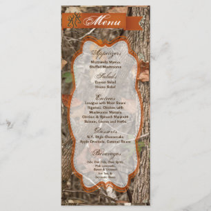 25 Menu Cards Hunting Couple Deer Doe Buck Logo Tr