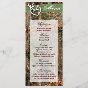 25 Menu Cards Hunting Deer Couple Doe Buck Camo