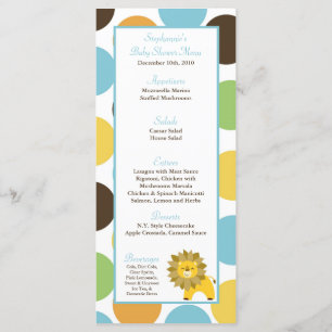 25 Menu Cards Jungle King Lion Safari Zoo Animal