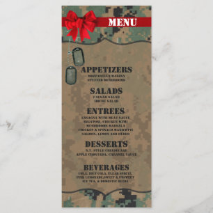 25 Menu Cards Marine DIGITAL PRINT Uniform Camo