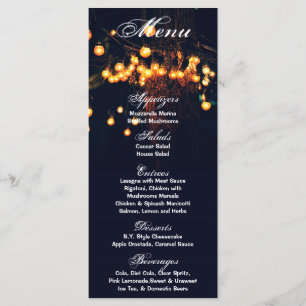 25 Menu Cards Oak Tree String Lights Night Yard