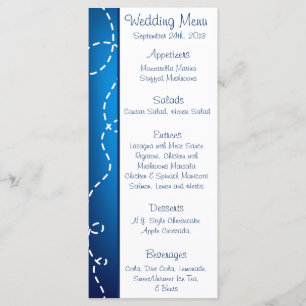 25 Menu Cards Paper Plane Blue Swirl Loops Flying