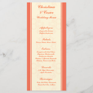 25 Menu Cards Pinkish/Peach Formal Scrolls Elegant