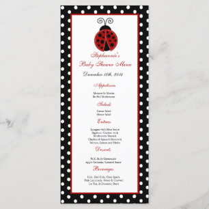 25 Menu Cards Red Ladybug