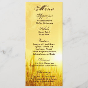 25 Menu Cards Sunrise Wheat Country Rustic Hay