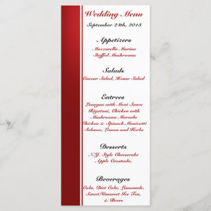 25 Menu Cards White Tree Red Black Stripes nature