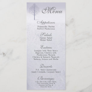 25 Menu Cards Winter Wonderland Trees Snow Woodlan
