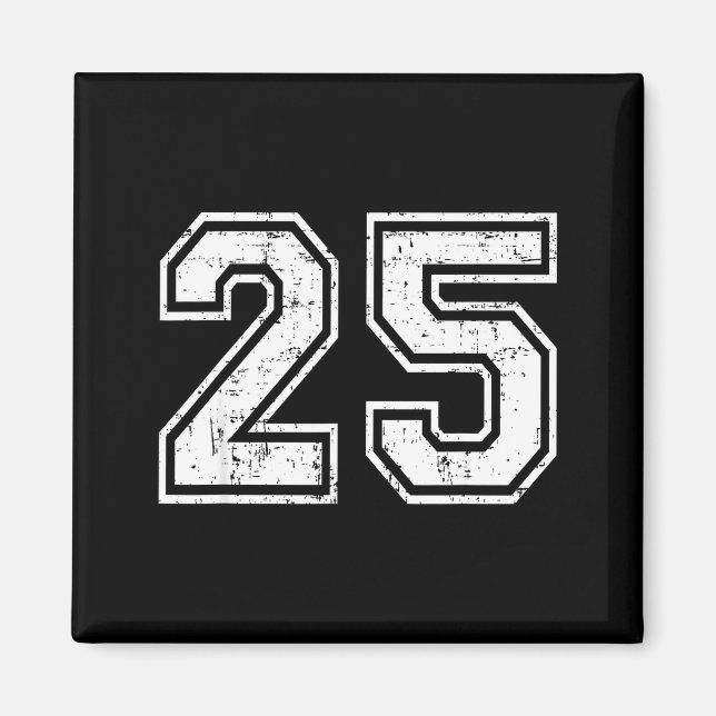 25 Number Twenty-five Team Srts Nge Varsity Matchi Magnet (Front)