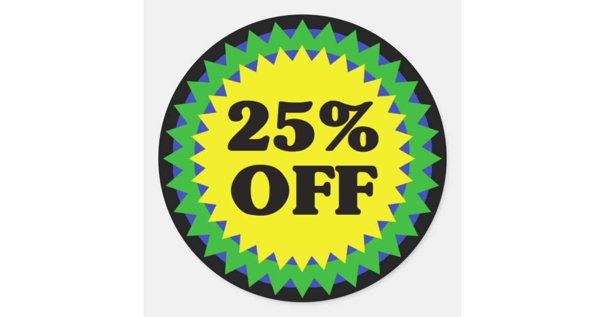 25 OFF RETAIL SALE STICKER Zazzle