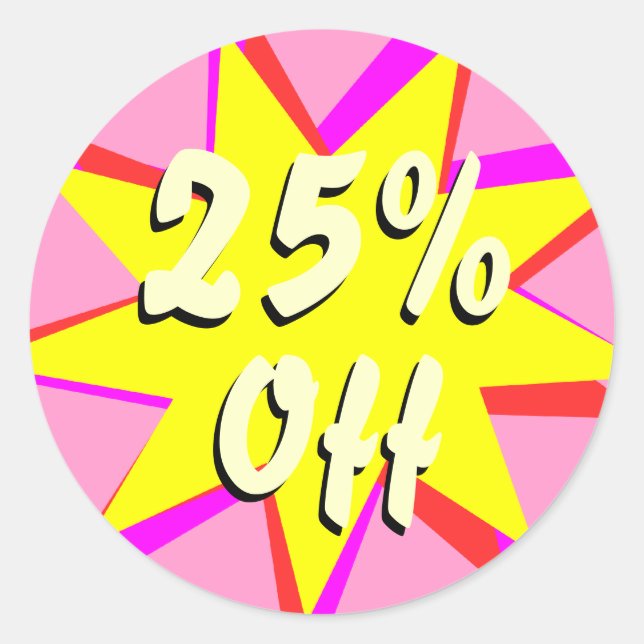 25% Off Retail Sale Stickers (Front)