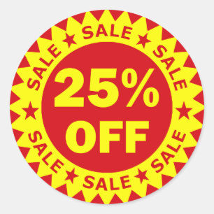 25% Off Retail Sale Stickers