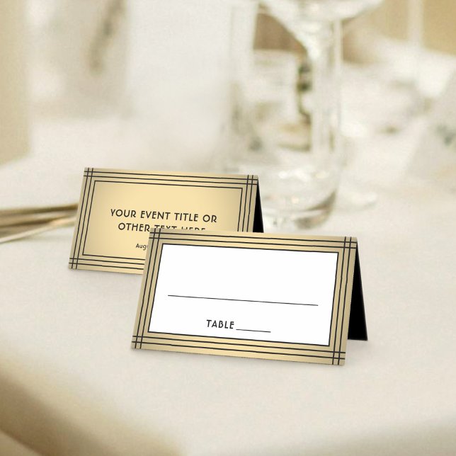 25 Pack Classic Black & Gold Bordered Escort Cards (Creator Uploaded)