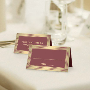25 Pack Classic Burgundy Gold Border Escort Cards